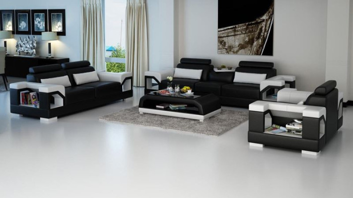 Leder Polster Couchen Sofa Luxuriöse Sofagarnitur Wohnzimmer 3+2 Set