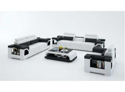 Ledersofa Couch Sofagarnituren 3+1+1 Sitzer Garnitur Design Modern Sofa