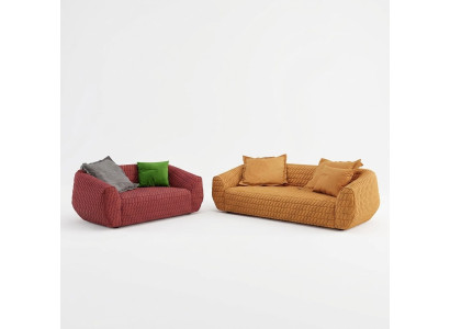 Luxuriöse Sofagarnitur Textil Polster Couchen Sofa Wohnzimmer 3+2 Set