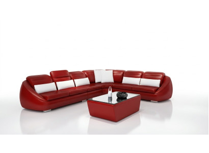 Designer Sofa Couch Ecksofa mit Hocker Wohnlandschaft Garnitur Polster