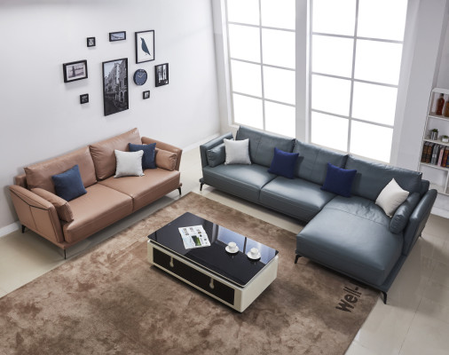 Designer Sofa Couch Garnitur Ecksofa mit Hocker Polster Wohnlandschaft