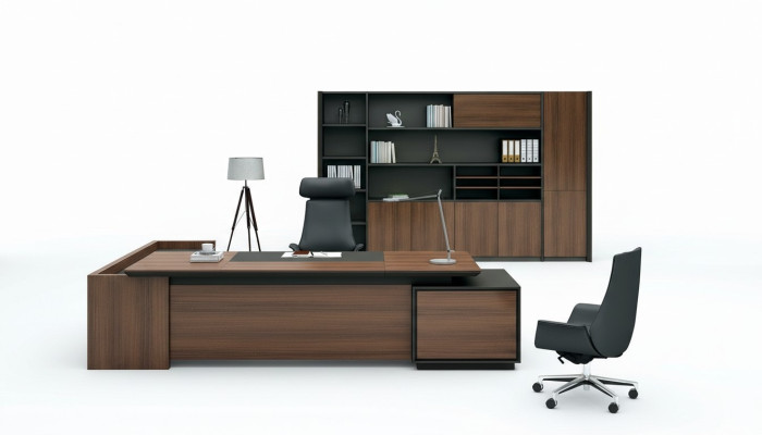 Ecktisch Schreibtisch + Schrank Regal Holz 2tlg. Set Büro Einrichtung