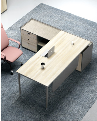 Luxuriöses 2-teiliges Büromöbelset Ecktisch + Aktenschrank für die Aufbewahrung von Dokumenten