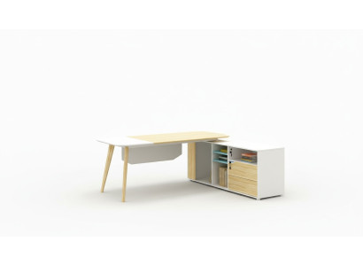 Eckschreibtisch Kabelkanal Home Office Tisch groß Tische Chef Schreibtisch