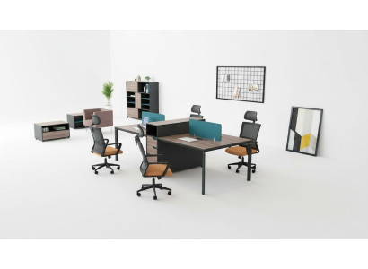 Schreibtisch workstation tisch 4 arbeitsplätze counter holz tische büro