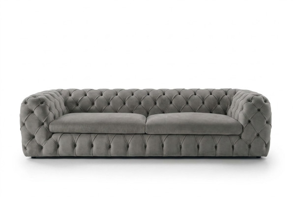 Klassische Dreisitzer Couch Sofa Polster 3 Sitzer Stoff Stoffsofa Chesterfield