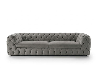 Klassische Dreisitzer Couch Sofa Polster 3 Sitzer Stoff Stoffsofa Chesterfield