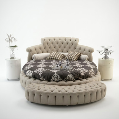 Rundes Bett Rund Design Betten Leder Doppel Hotel Luxus Gestell