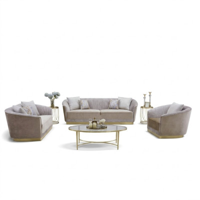 Sofagarnitur 3+2+1 Stoffsofa Sofa Couch Sitzer Textil Stoff Polster Gruppe Leder