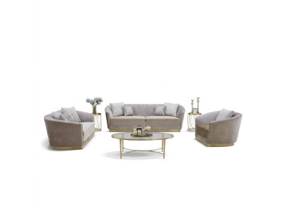 Sofagarnitur 3+2+1 Stoffsofa Sofa Couch Sitzer Textil Stoff Polster Gruppe Leder