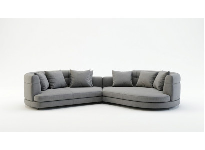 Sofa 4 Sitzer Stoffsofas Luxus Design Couch Rund Luxus Polster Viersitzer xxl