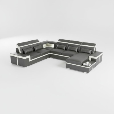 Sofas U Form Sofa Couch Polster Garnitur Wohnlandschaft Design Ecksofa Leder Neu