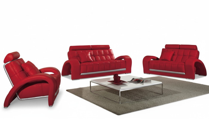 Ledersofa Couch Sofagarnitur Neu 3+2 Sitzer Garnitur Design Moderne Sofa