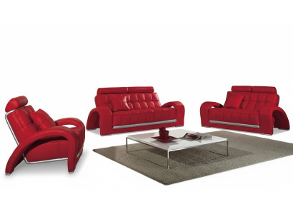 Ledersofa Couch Sofagarnitur Neu 3+2 Sitzer Garnitur Design Moderne Sofa