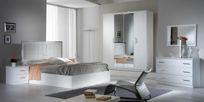 Spiegel + Kommode Schrank Kommoden Anrichte Schlafzimmer Set Deko Holz