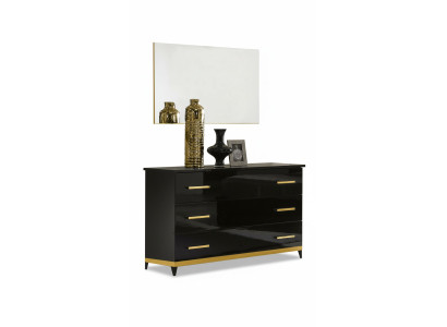 Hochglanz Kommode Kommoden Schrank Holz Spiegel Anrichte Konsole Konsolen 2tlg