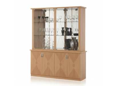 Klassische Vitrine Schrank Italienische Möbel Schränke Möbel Vitrinen Buche neu
