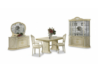 Esszimmer Set Vitrine Esstisch Garnitur Tisch Gruppe 4tlg. Set Komplett Barock