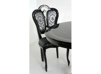 Stuhl Schwarz Silber Design Wohnzimmer Esszimmer Holz Stühle Polster Made Italy