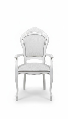 Stuhl Weiß Silber Design Wohnzimmer Esszimmer Holz Stühle Polster Made in Italy