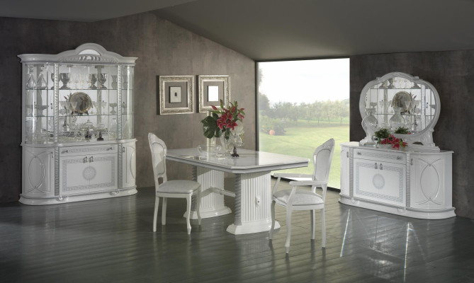 Wohnzimmerset Wohnwand Vitrine Kommode Tisch RTV Vitrinen Komplett 3tlg Set Neu