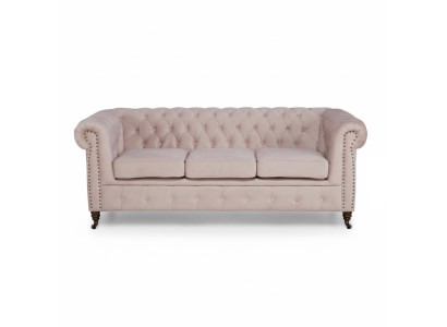 Klassische Chesterfield Möbel 3 Sitzer Couch Textil Stoff Sofa Edles Design Neu