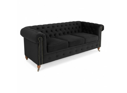 Chesterfield 3 Sitzer Couch Textil Stoff Sofa Edles Design Klassische Möbel Neu