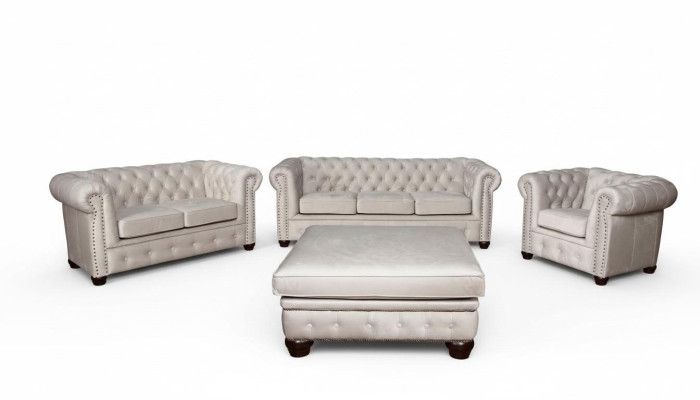 Chesterfield Sofagarnitur 3+1+1 Sitzer Design Couch Polster Sofa Garnitur Set