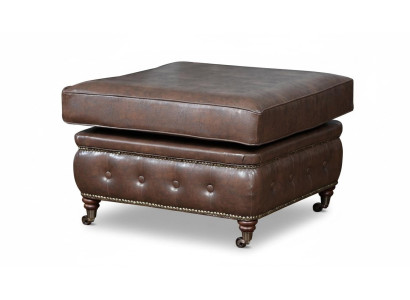 Chesterfield Fußhocker Club Lounge Hocker Leder Textil Ottoman Designer