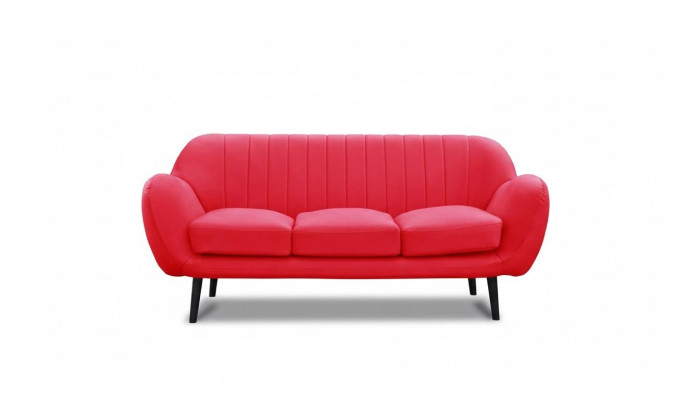 Dreisitzer Couch Polster Design Sofa 3er Sitz Sofas Zimmer Rot Luxus Couchen