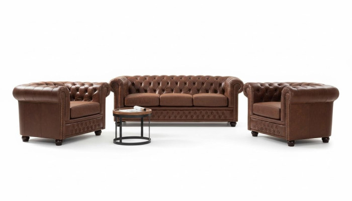Couch Polster Sofa Textil Chesterfield Couchen Garnitur 3 Sitzer Dreisitzer