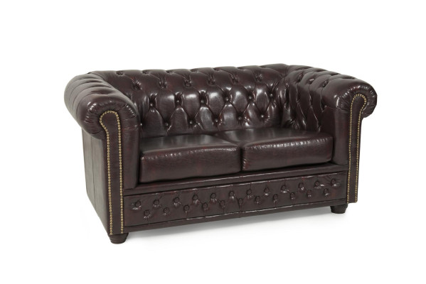 Design Sofa 2 Sitzer Couch Chesterfield Polster Sitz Garnitur Leder Textil Neu