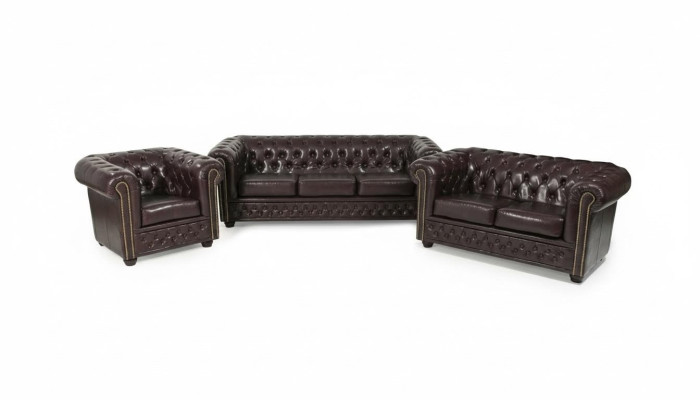 Ledersofa Sofagarnitur 3+2+1 Sitzer Set Garnitur Polstersofa Couch