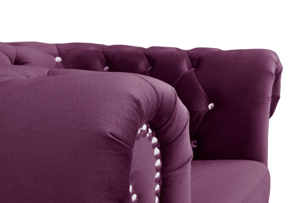 Chesterfield Textil Couch Polster 2Sitzer Stoff Sofas Couchen lila Zweisitzer