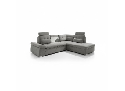 Design Ecksofa L-Form Sofa Couch Bettfunktion Polster Schlafsofa Textil