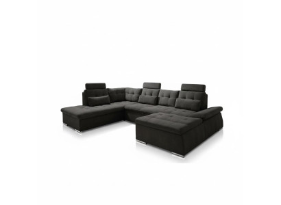 Ecksofa U-Form Sofa Design Polster Modern Textil Bettkasten Bettfunktion