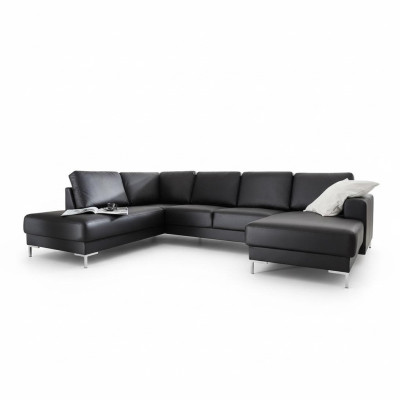 Ecksofa Sofa Couch Polster Wohnlandschaft Deko Leder Eck Sofas Garnitur