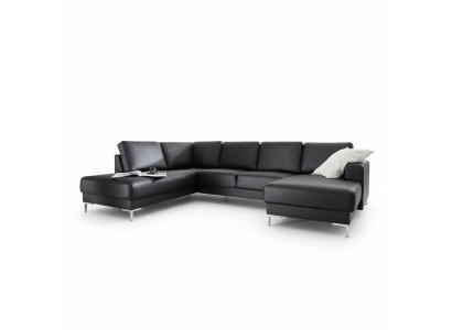 Ecksofa Sofa Couch Polster Wohnlandschaft Deko Leder Eck Sofas Garnitur