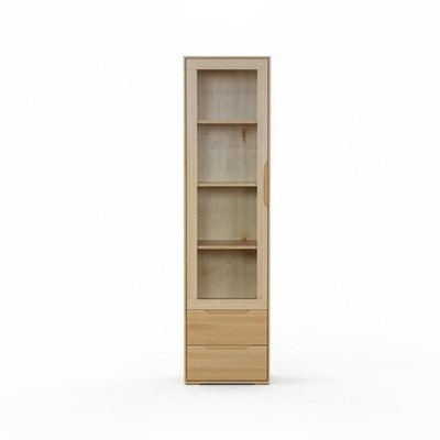 Massive Vitrine Echte Handarbeit Vollholz Schrank Holz Schränke Glas Vitrinen