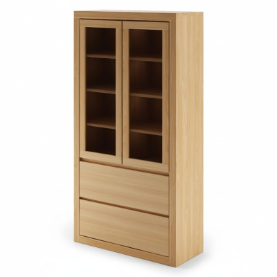 Moderne Vitrinen Schrank Vitrine Handarbeit Vollholz Schränke Massiv Holz Eiche