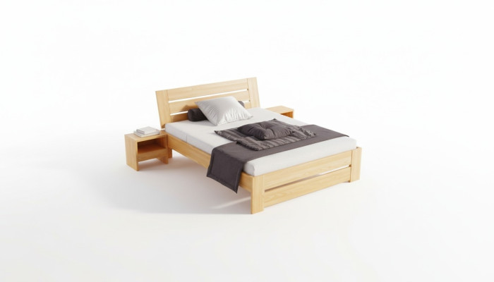 Schlafzimmer Möbel 3tlg. Set Bett Massivholz Nachttische 2x Echtes Holz