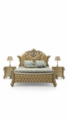 Schlafzimmer 3 tlg. Set Bett 2x Nachttisch Konsole Betten Doppel Luxus