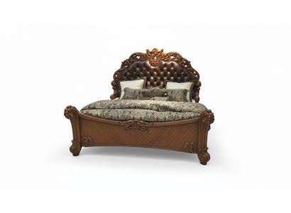 Klassisches Bett Barock Rokoko Chesterfield Stil Doppel Leder Hotel Antik