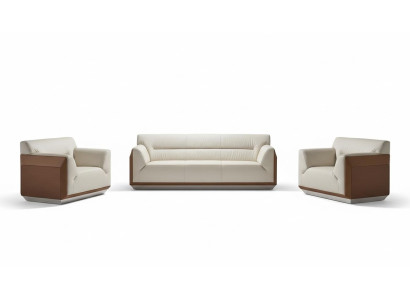 Sofagarnitur 3+1+1 Sitzer Set Design Sofas Polster Couchen Leder Relax