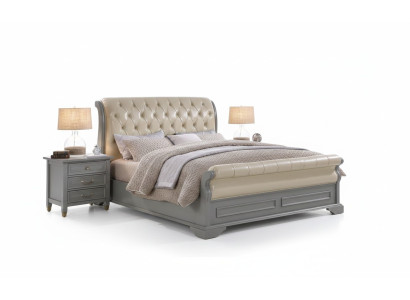 Schlafzimmer Set Designer Luxus Holz Möbel 180x200cm Bett 2x Nachttisch 3 tlg.