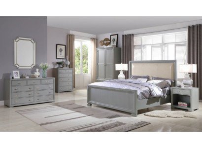 Bett 2x Nachttisch 3 tlg. Schlafzimmer Set Betten Möbel Chesterfield 180x200cm