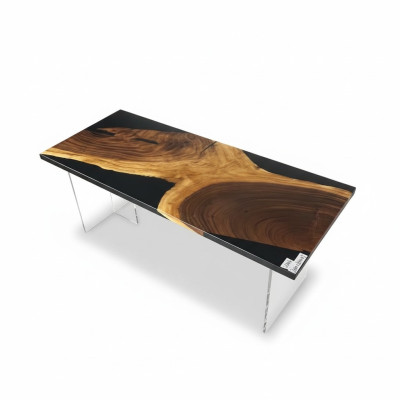 Esstisch Table Epoxidharz Massiv Tische 201x81 cm Flusstisch Echtes Holz
