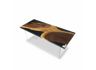 Esstisch Table Epoxidharz Massiv Tische 201x81 cm Flusstisch Echtes Holz