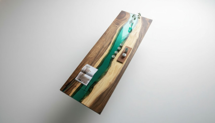 Luxus Tische Konferenztisch River Table Echtes Holz Flusstisch Massive