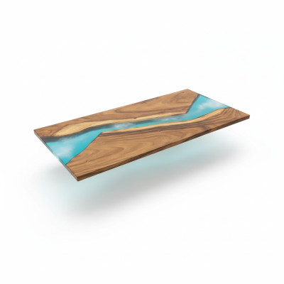 Luxus Tische Echtes Holz Epoxid Harz Fluss Tisch Schwarz Wasser Epoxy